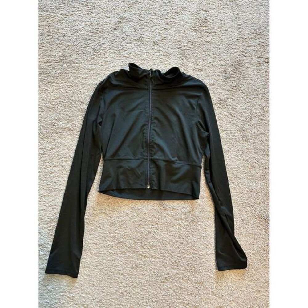 Shein Black Athletic Full Zip Performance Jacket Running Activewear Size M